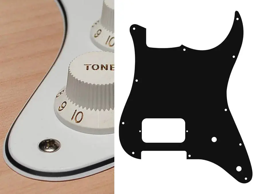 Battipenna per chitarra elettrica ST, H, 2 pot holes, 3 strati, white – Boston Nuova Collezione
