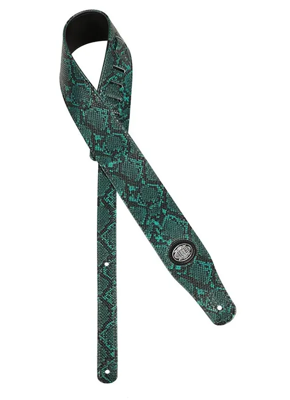 Tracolla per chitarra, trama pelle di serpente verde – Gaucho Prezzo Scontato